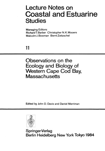 Observations on the Ecology and Biology of Western Cape Cod Bay, Massachusetts