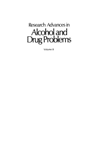 Research Advances in Alcohol and Drug Problems