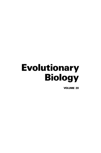 Evolutionary Biology: Volume 20