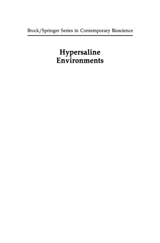 Hypersaline Environments: Microbiology and Biogeochemistry