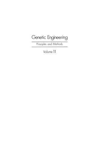 Genetic Engineering: Principles and Methods