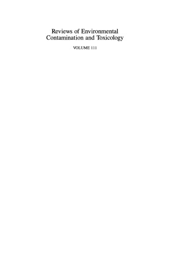 Reviews of Environmental Contamination and Toxicology: Continuation of Residue Reviews