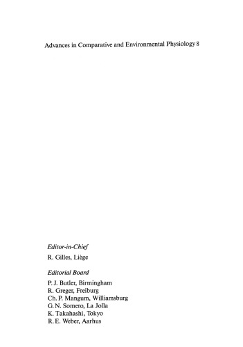 Advances in Comparative and Environmental Physiology