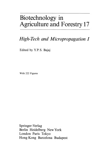 High-Tech and Micropropagation I