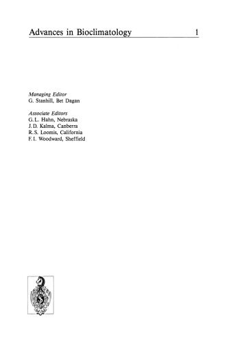 Advances in Bioclimatology 1
