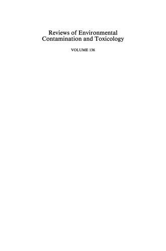 Reviews of Environmental Contamination and Toxicology