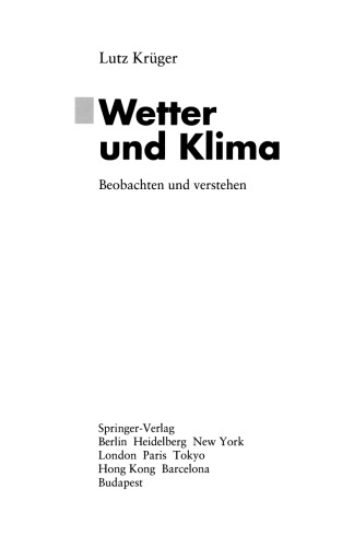 Wetter und Klima: Beobachten und verstehen