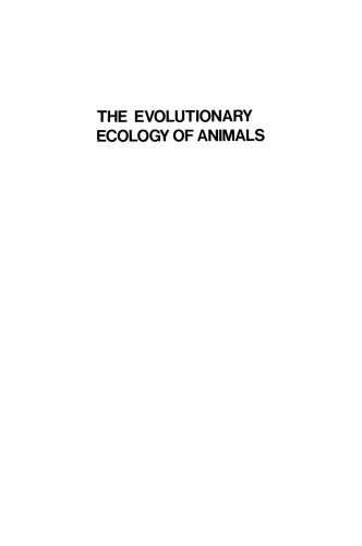 The Evolutionary Ecology of Animals