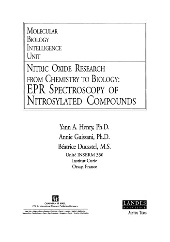 Nitric Oxide Research from Chemistry to Biology