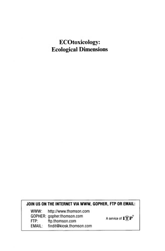 ECOtoxicology: Ecological Dimensions