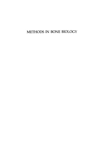 Methods in Bone Biology