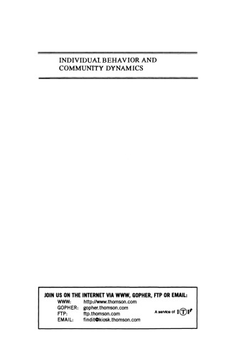 Individual Behavior and Community Dynamics