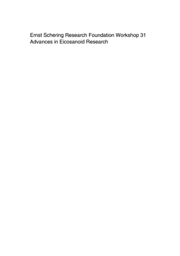 Advances in Eicosanoid Research