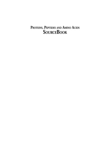 Proteins, Peptides and Amino Acids SourceBook