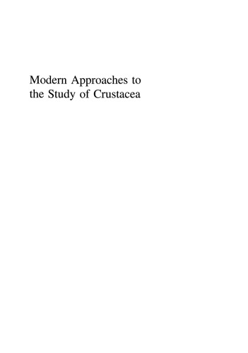 Modern Approaches to the Study of Crustacea
