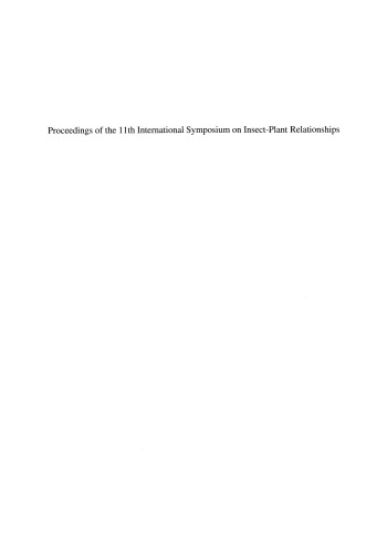 Proceedings of the 11th International Symposium on Insect-Plant Relationships