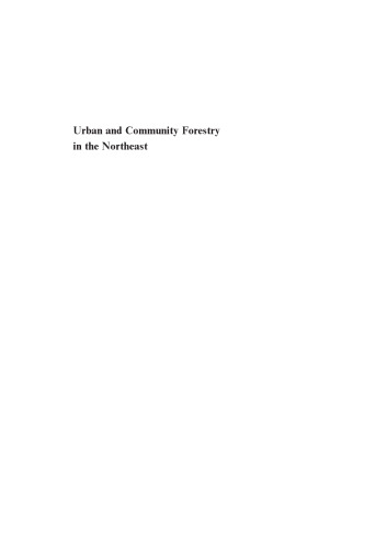 Urban and Community Forestry in the Northeast