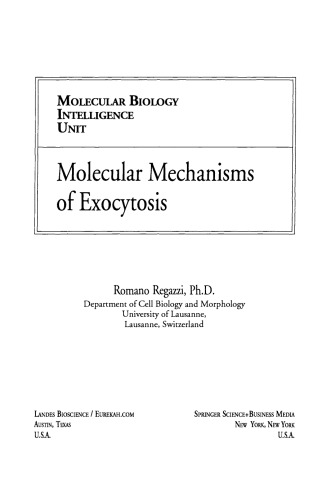Molecular Mechanisms of Exocytosis