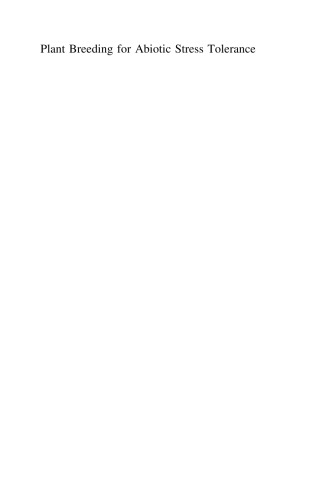 Plant Breeding for Abiotic Stress Tolerance