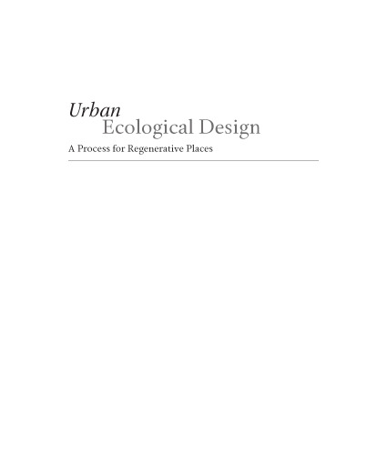 Urban Ecological Design: A Process for Regenerative Places