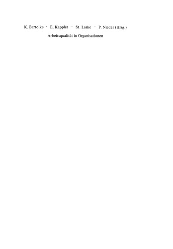Arbeitsqualitat in Organisationen