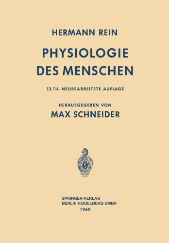 Einfuhrung in die Physiologie des Menschen