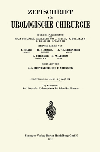 Zur Frage der Hydronephrose bei infantiler Phimose