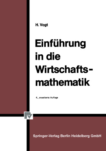 Einführung in die Wirtschaftsmathematik