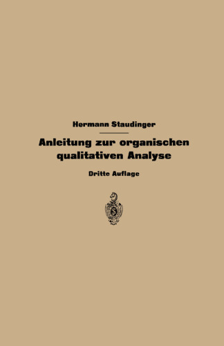 Anleitung zur organischen qualitativen Analyse