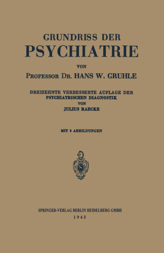 Grundriss der Psychiatrie