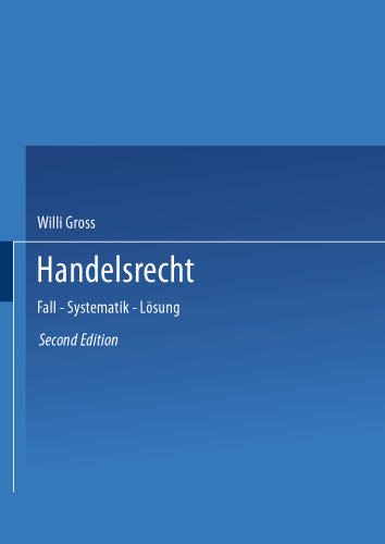 Handelsrecht: Fall · Systematik · Losung
