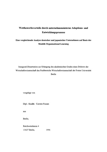 Wettbewerbsvorteile durch Unternehmensevolution