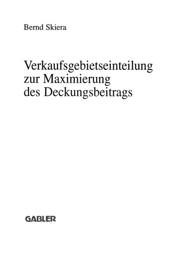Verkaufsgebietseinteilung zur Maximierung des Deckungsbeitrags