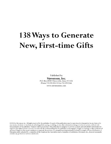 138 Ways to Generate New, First-Time Gifts