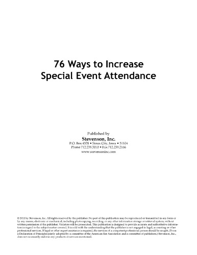 76 Ways to Increase Special Event Attendance