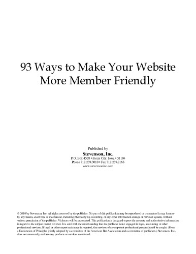 93 Ways to Make Your Website More Member Friendly