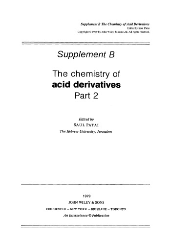 Acid Derivatives: Volume 2 (1979)
