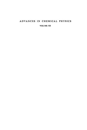 Advances in Chemical Physics, Volume 20