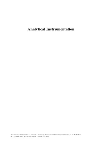 Analytical Instrumentation: A Guide to Laboratory, Portable and Miniaturized Instruments