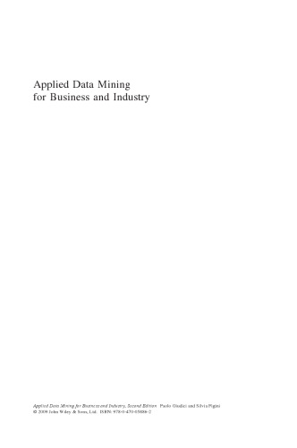 Applied Data Mining for Business and Industry, Second Edition