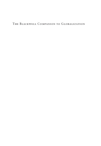 The Blackwell Companion to Globalization