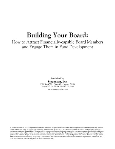 Building Your Board: How to Attract Financially-Capable Board Members and Engage Them in Fund Development