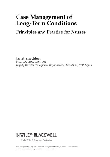 Case Management of Long-Term Conditions: Principles and Practice for Nurses