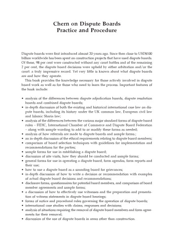 Chern on Dispute Boards: Practice and Procedure