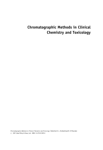 Chromatographic Methods in Clinical Chemistry and Toxicology