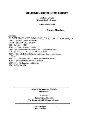 Histoire des mathematiques