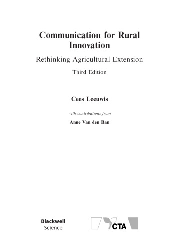 Communication for Rural Innovation: Rethinking Agricultural Extension, Third Edition