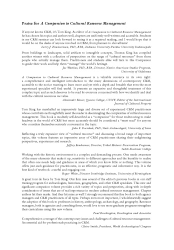 A Companion to Cultural Resource Management