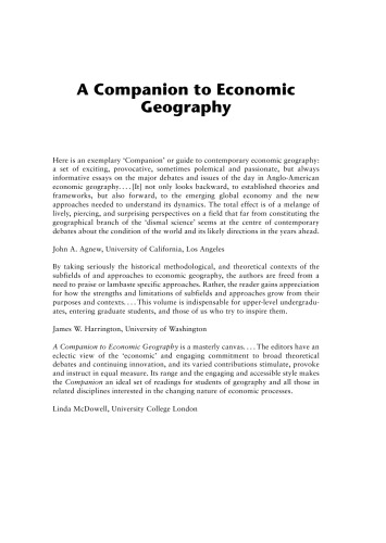 A Companion to Economic Geography