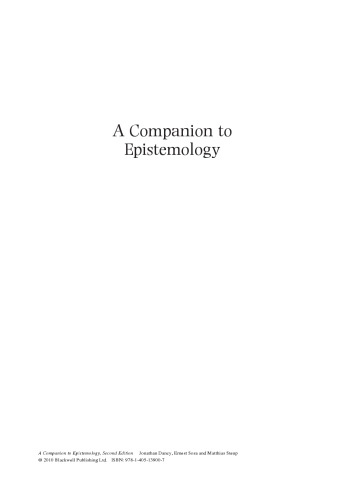 A Companion to Epistemology, Second Edition